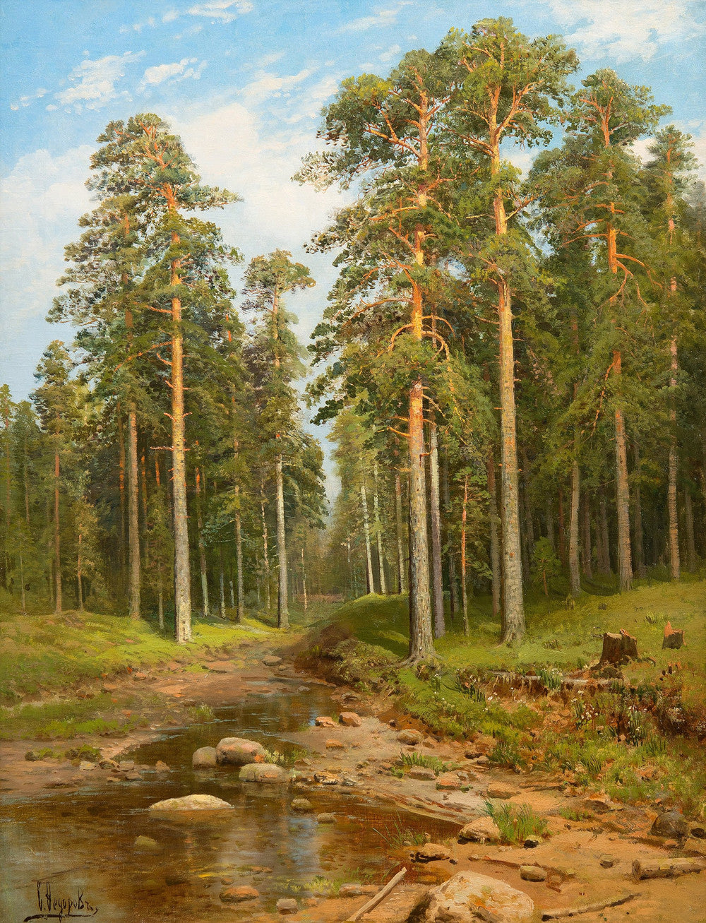 Simeon Fedorovich Fedorov - Forest Creek-Reproduction-Get Custom Art
