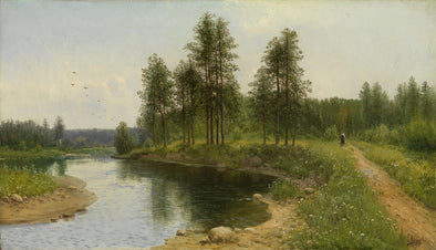 Simeon Fedorovich Fedorov - River Landscape with a Figure