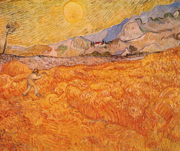 Vincent van Gogh - Wheat Fields with Reaper at Sunrise