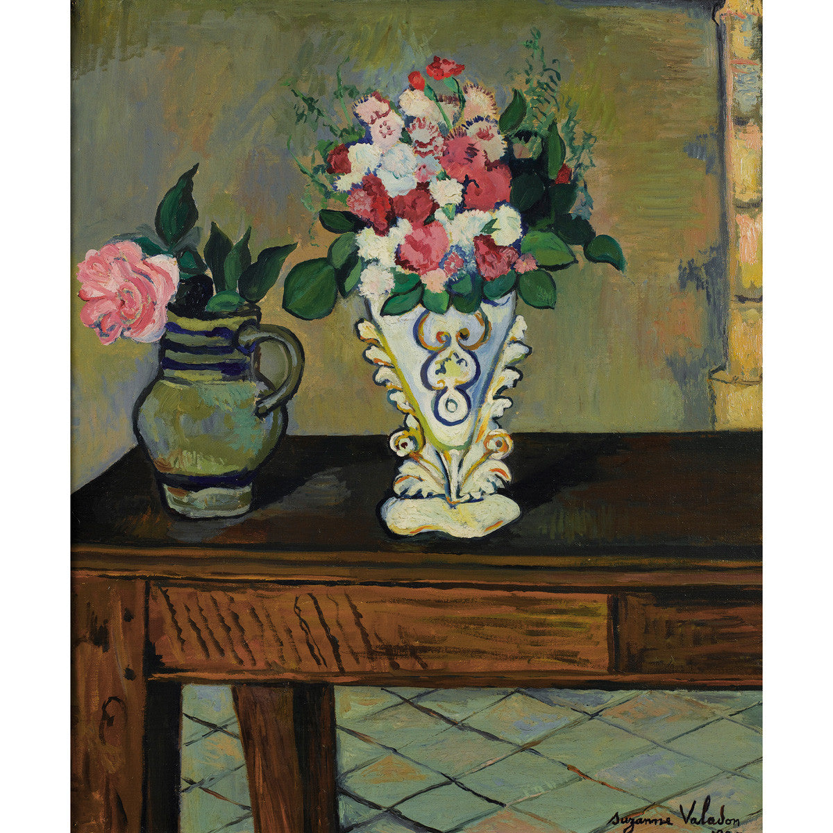 Suzanne Valadon - Eux Bouquets De Fleurs Sur Une Table-Reproduction-Get Custom Art