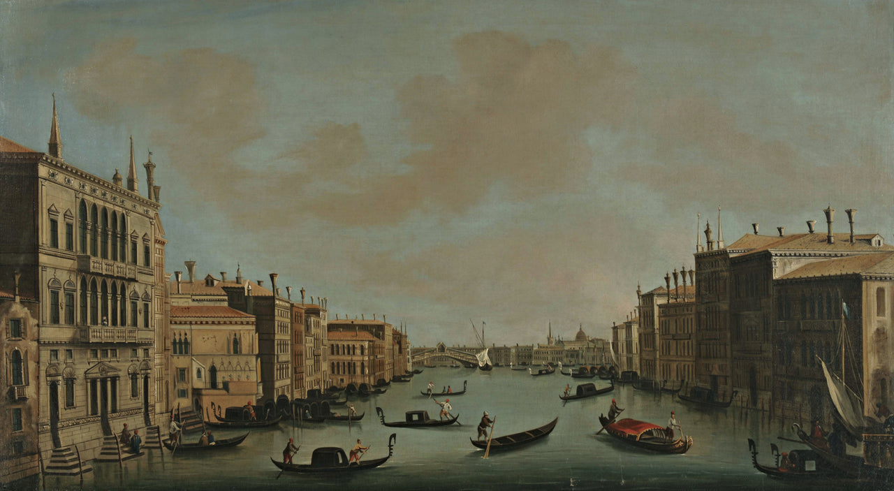 Canaletto - The Grand Canal Looking Northeast from the Palazzo Balbi to the Rialto Bridge-Reproduction-Get Custom Art