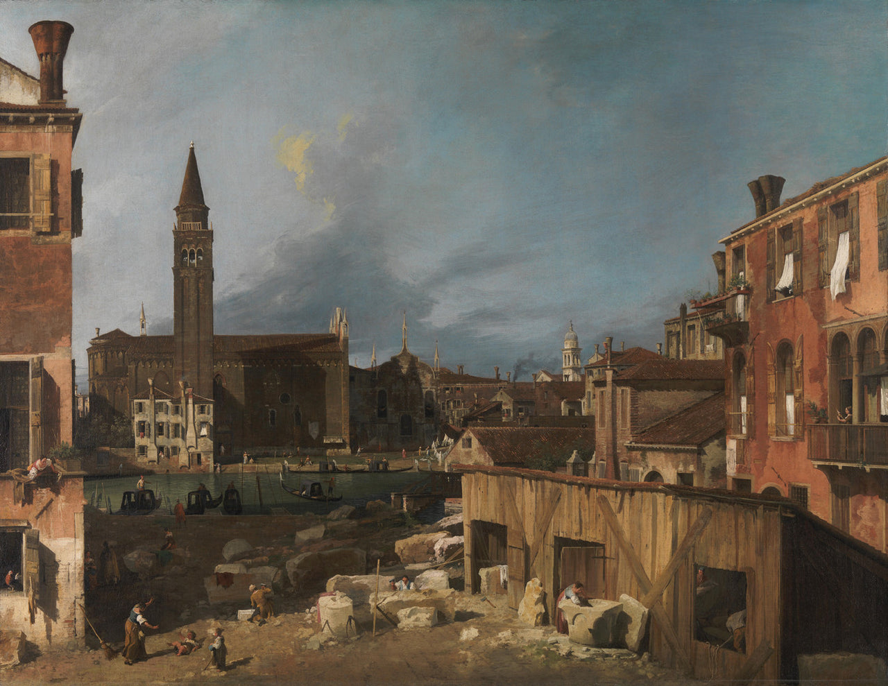 Canaletto - The Stonemason's Yard-Reproduction-Get Custom Art
