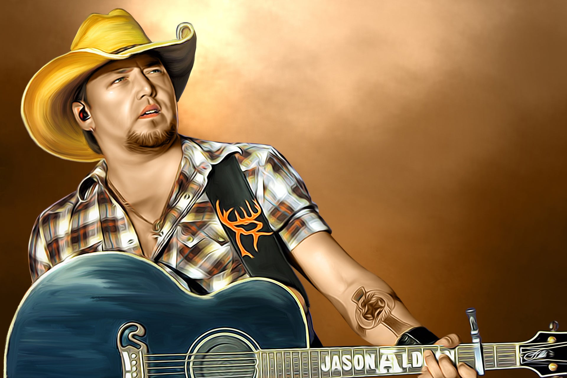 Jason Aldean Digital Painting - Get Custom Art